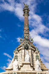 Monument of Christopher Columbus in Barcelona, Spain