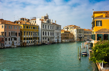 Boats in canal at Venice, Italy
