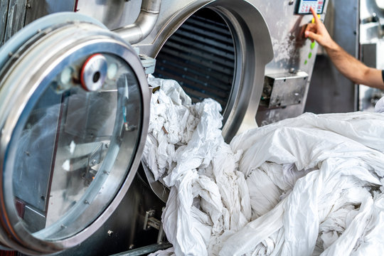 Industrial Wash Machine For Washing A Big Amount Of Textiles