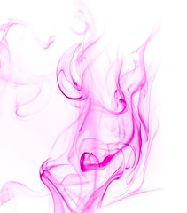 Purple smoke on white background