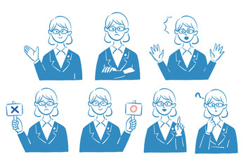 士業　女性　セット　シンプル