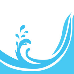 Water Wave Logo abstract design. Milk Logotype concept. Waves Splashing Flat