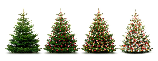 Gardinen Glänzend Dekorierter Weihnachtsbaum mit Weihnachtskugeln © by-studio
