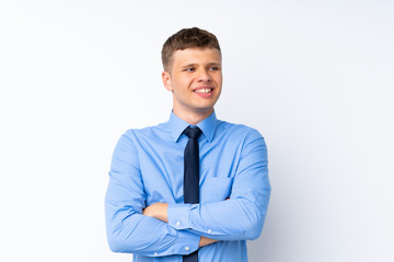 Young handsome businessman laughing