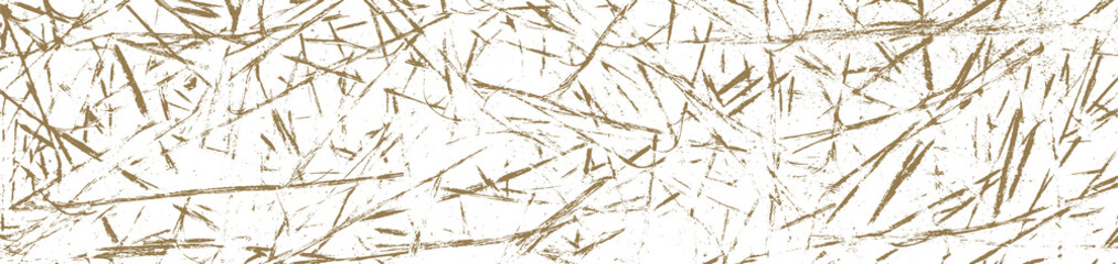Organic natural pattern.  Surface with gold scratched on white background. Grass vector texture.