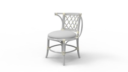 3d rendering of a wooden chair isolated in white background