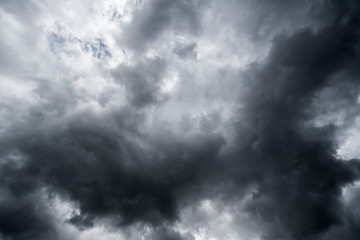 dark storm clouds with background,Dark clouds before a thunder-storm.