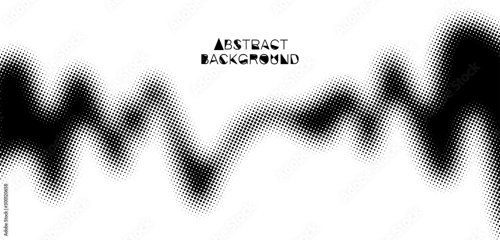 Poster Monochrome printing raster. Dotted illustration. Abstract vector halftone background. Vector illustration. Black and white texture of dots