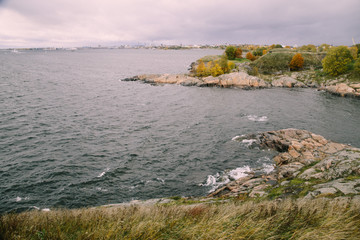 Finland island near Helsinki wih old castle Sumalin