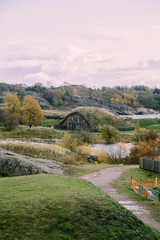 Finland island near Helsinki wih old castle Sumalin