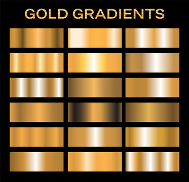 Gold Metal Gradient Collection of Golden Swatches