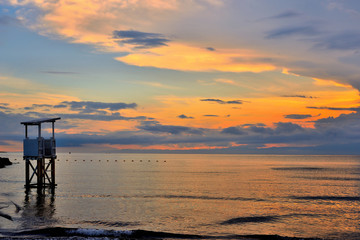 江の島西浜海岸の夕景