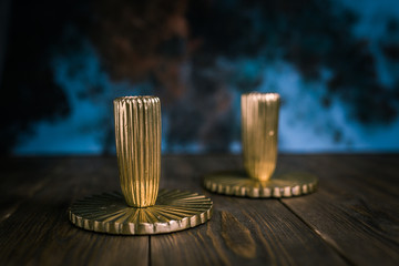 candlestick on a table