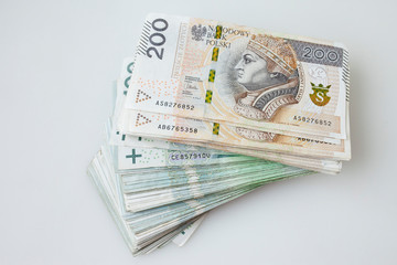 Lots of polish currency money zloty