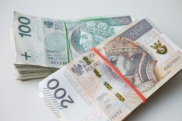 Obraz na płótnie Canvas Lots of polish currency money zloty