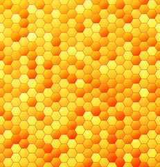 yellow background with hexagons as honeycombs