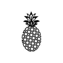 Trendy flat pineapple fruit icon design