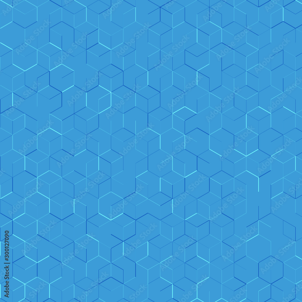 Poster abstract background with lines. blue hexagonal pattern