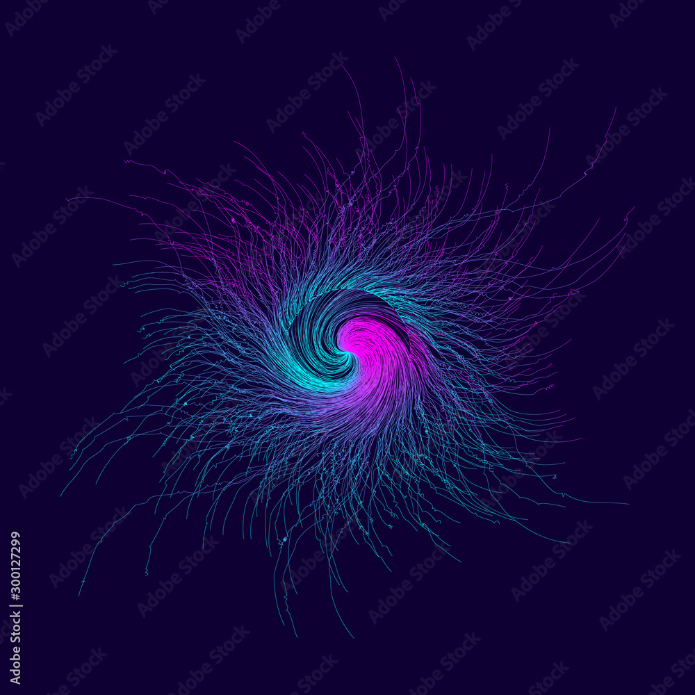 Poster Dynamic abstract liquid flow lines background. Futuristic linear background. Eps10 Vector background. Yin and Yang symbol.