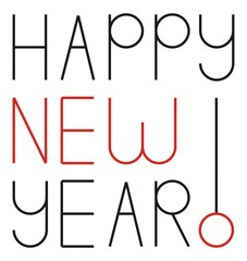 vector lettering happy new year simple form on white background