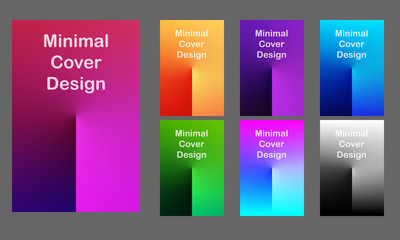 Minimal modern cover design. Dynamic colorful gradients. Future geometric patterns. Poster template vector design. Colored and black and white examples.