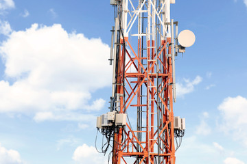 Fototapeta na wymiar Receiver signals on the communications tower