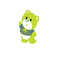 cute bear cartoon isolated on white background