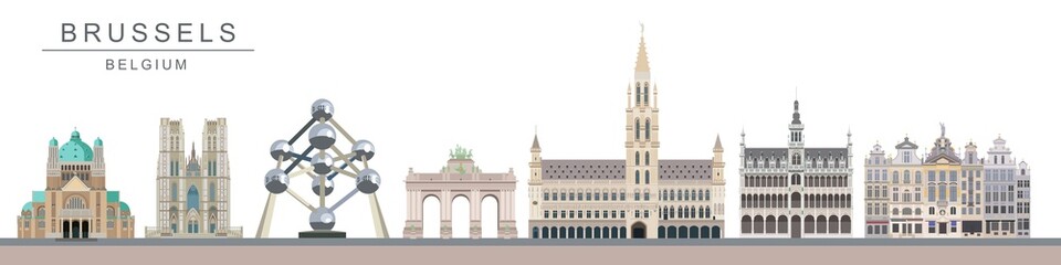 Fototapeta Brussels landmarks and monuments obraz