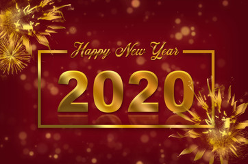 Happy New Year card with greetings, background
