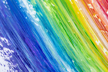 Brush stroke in rainbow colors colorful background. Symbol of childhood or equality.