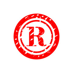 Registered trademark symbol icon vector on white background