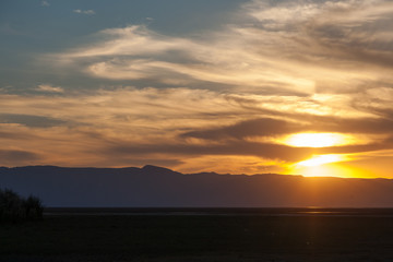 Fototapeta na wymiar Sunset at Lake Manyara, Tanzania landscape, Africa