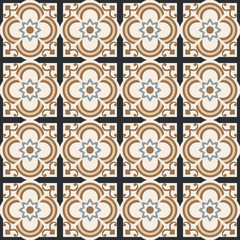 Beautiful floral seamless mosaic pattern