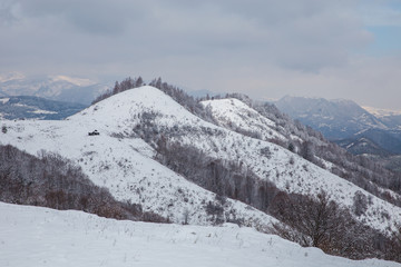 Fototapeta na wymiar Beautiful beginning of winter in rural Transylvania, Romania.