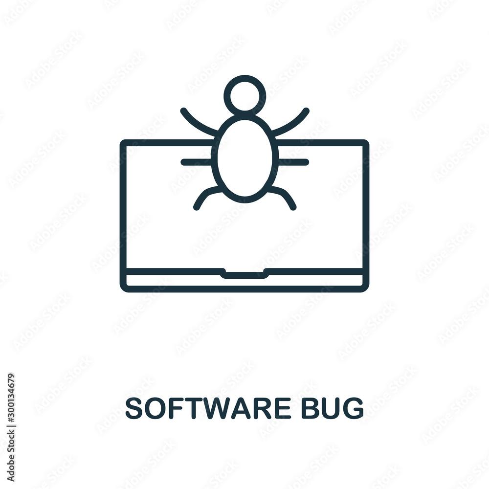 Aufkleber software bug icon outline style. thin line creative software bug icon for logo, graphic design and m