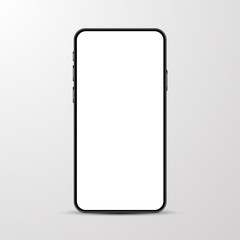 Simple smartphone mockup with blank white screen.