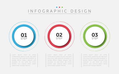 Vector infographic design template with 3 steps. Can be used for process diagram, presentations, workflow layout, banner, flow chart, info graph.