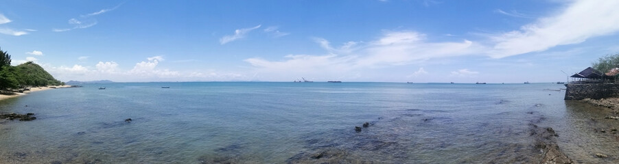 panorama of sea and blue sky