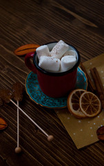 Tasty hot chocolate with vintage details