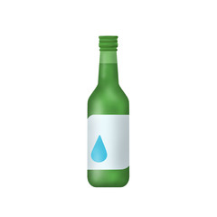 Digital painting illustration of Soju, famous clear, colorless distilled beverage of Korean origin
