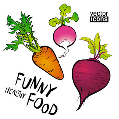 Cartoon vector vegetables on a white background - 300141402