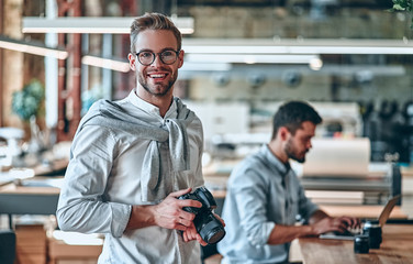 Photographers in office