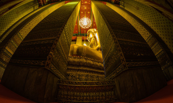 Big Golden Buddha in Wat Kalayanamit, Bangkok, Thailand