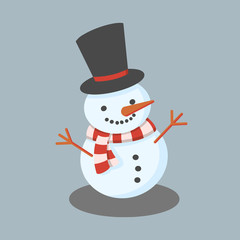 Snowman hand drawn cartoon vector for Christmas
