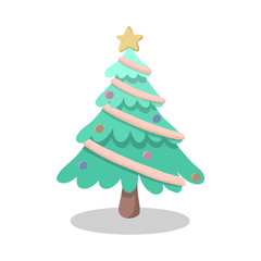 christmas tree with stars and snowflakes