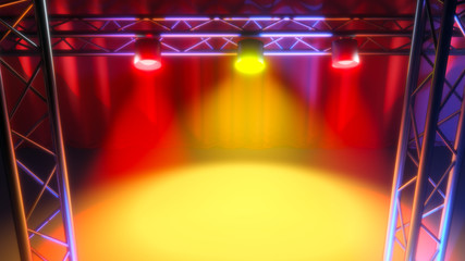 concert stage music theater show follow red spots light entertainment 3d illustration