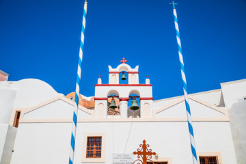 Traditional churches of Santorini, Cyclade island, Greece