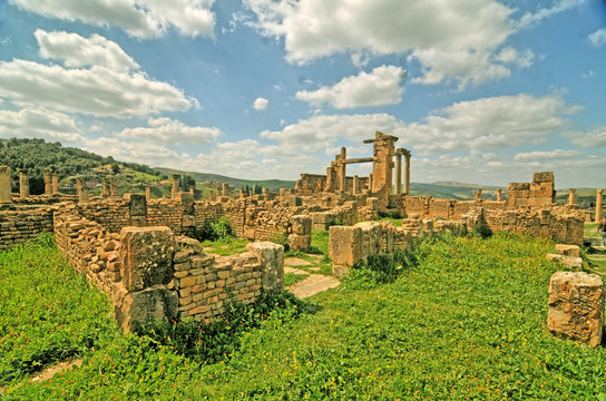 Dj&eacute;mila with some of the best preserved Berbero-Roman ruins in North Africa , Algeria