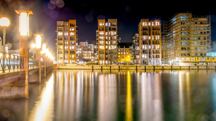 Fototapeta na wymiar Helsingborg New Luxury Apartments at Night