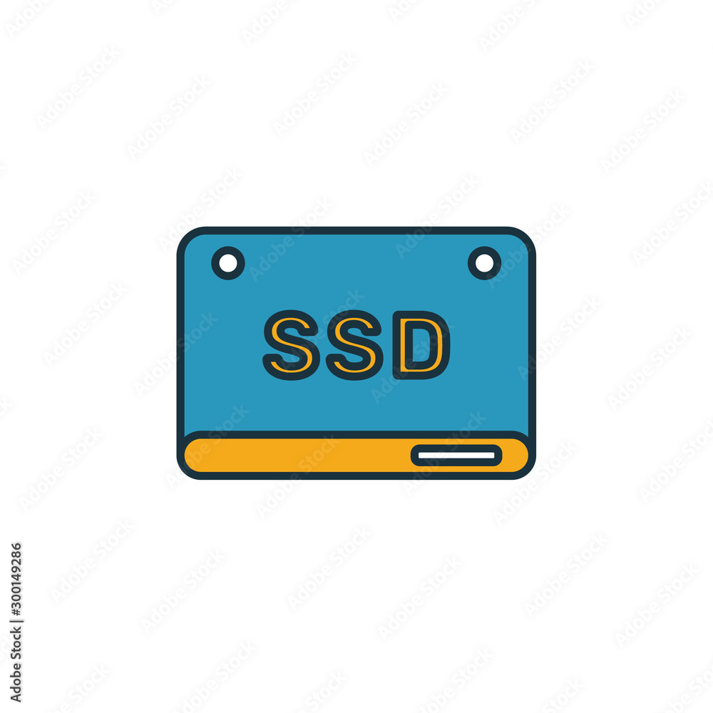 Aufkleber ssd icon. simple element from web hosting icons collection. creative ssd icon ui, ux, apps, software
